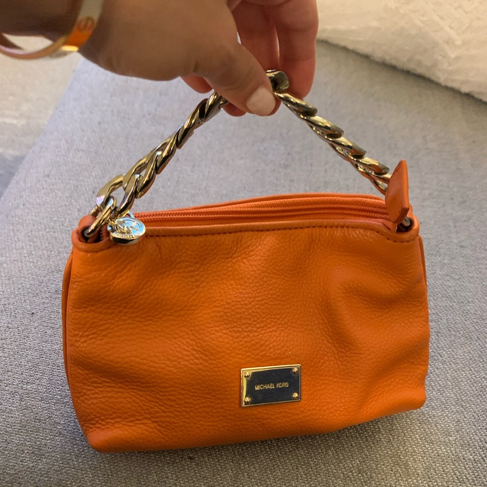 Michael Kors Gold and Orange Mini Purse and Clutch